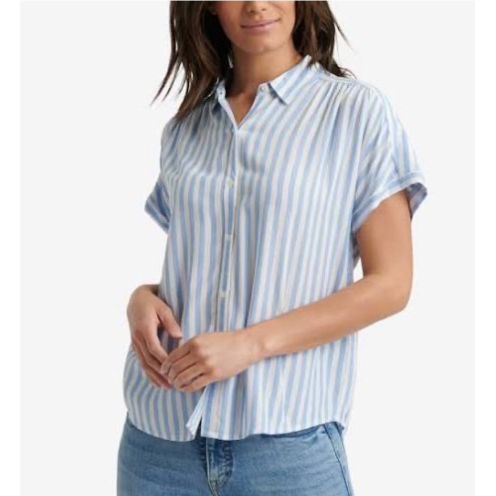 Lucky brand striped blouse, grey
